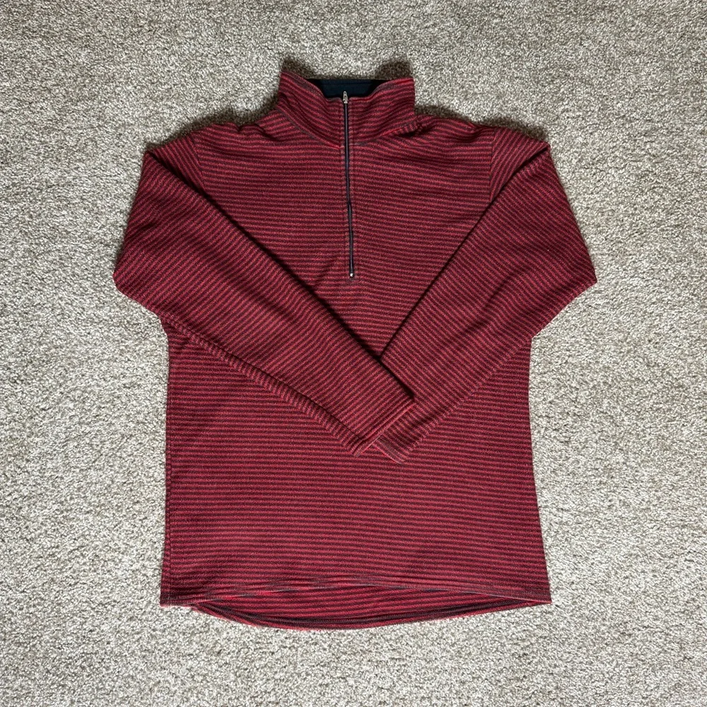Vintage Patagonia Striped Capilene Midweight Fleece Quarter Zip Top Sz M USA